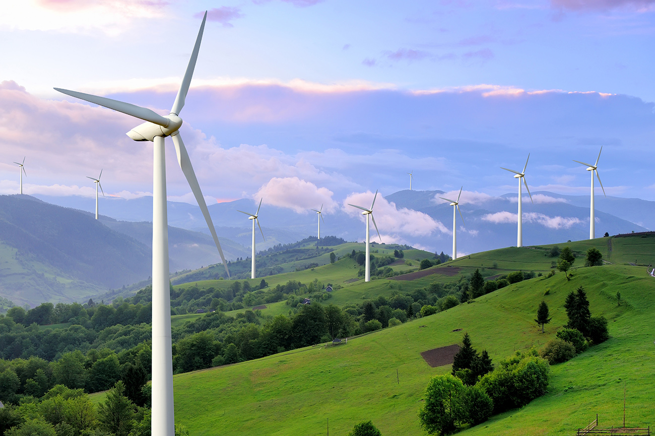 Eco,Power.,Wind,Turbines,Generating,Electricity
